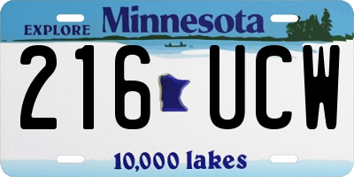 MN license plate 216UCW