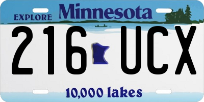 MN license plate 216UCX