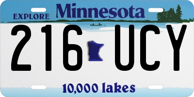 MN license plate 216UCY