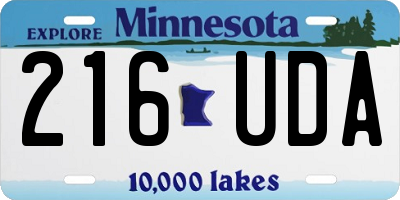 MN license plate 216UDA