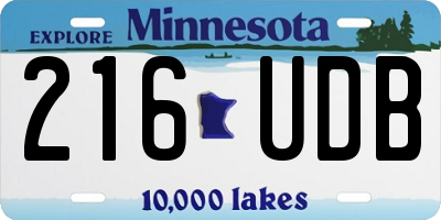 MN license plate 216UDB