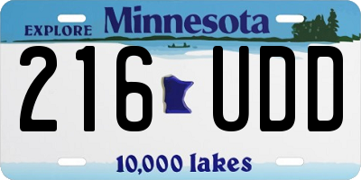 MN license plate 216UDD