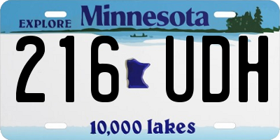 MN license plate 216UDH
