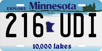 MN license plate 216UDI