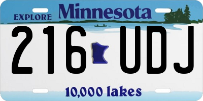 MN license plate 216UDJ