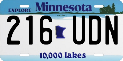 MN license plate 216UDN