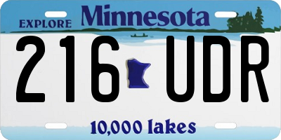 MN license plate 216UDR