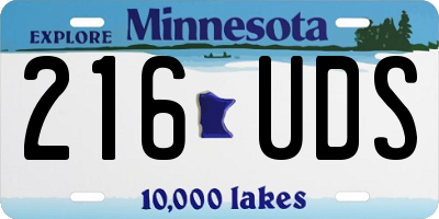 MN license plate 216UDS