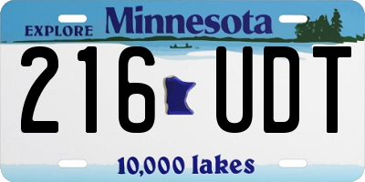 MN license plate 216UDT