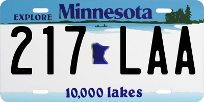 MN license plate 217LAA