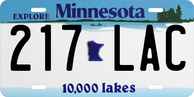 MN license plate 217LAC