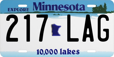 MN license plate 217LAG