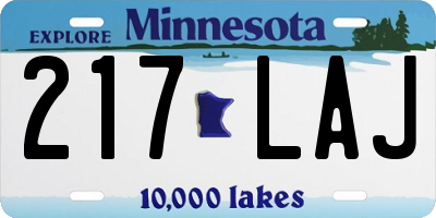 MN license plate 217LAJ