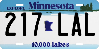 MN license plate 217LAL