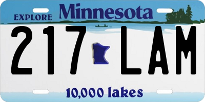 MN license plate 217LAM