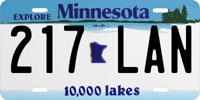 MN license plate 217LAN
