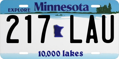 MN license plate 217LAU