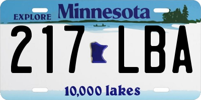 MN license plate 217LBA
