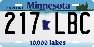 MN license plate 217LBC