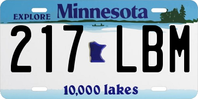 MN license plate 217LBM