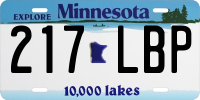 MN license plate 217LBP