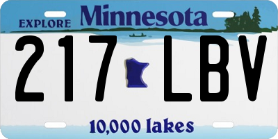 MN license plate 217LBV