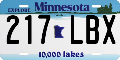 MN license plate 217LBX