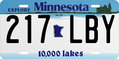 MN license plate 217LBY
