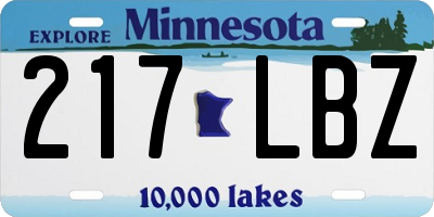 MN license plate 217LBZ
