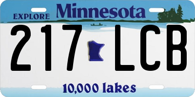 MN license plate 217LCB