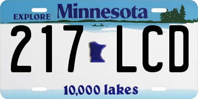 MN license plate 217LCD
