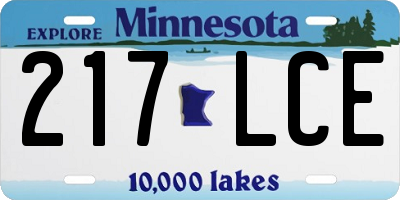 MN license plate 217LCE