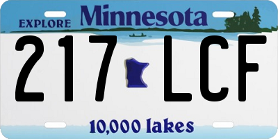 MN license plate 217LCF