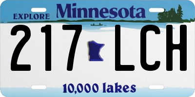 MN license plate 217LCH
