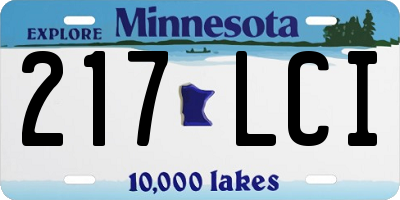 MN license plate 217LCI