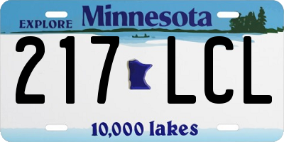 MN license plate 217LCL