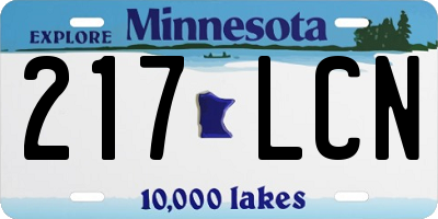 MN license plate 217LCN