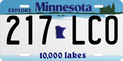 MN license plate 217LCO