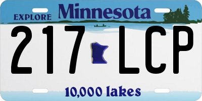 MN license plate 217LCP