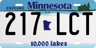 MN license plate 217LCT