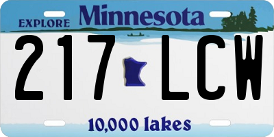 MN license plate 217LCW