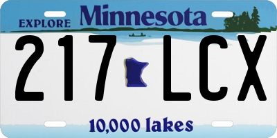 MN license plate 217LCX