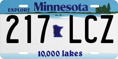 MN license plate 217LCZ