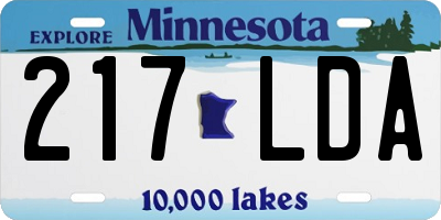 MN license plate 217LDA