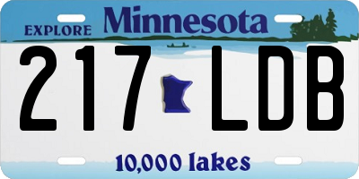 MN license plate 217LDB