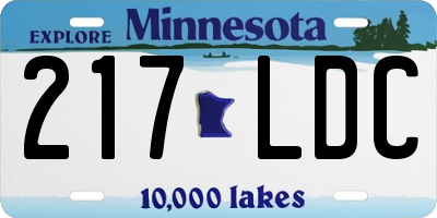 MN license plate 217LDC