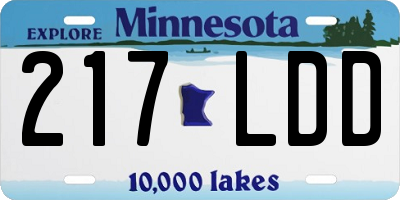 MN license plate 217LDD