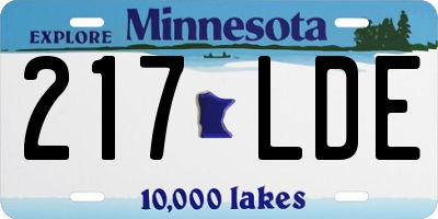 MN license plate 217LDE