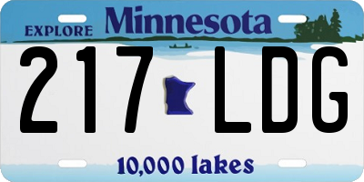 MN license plate 217LDG
