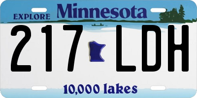 MN license plate 217LDH